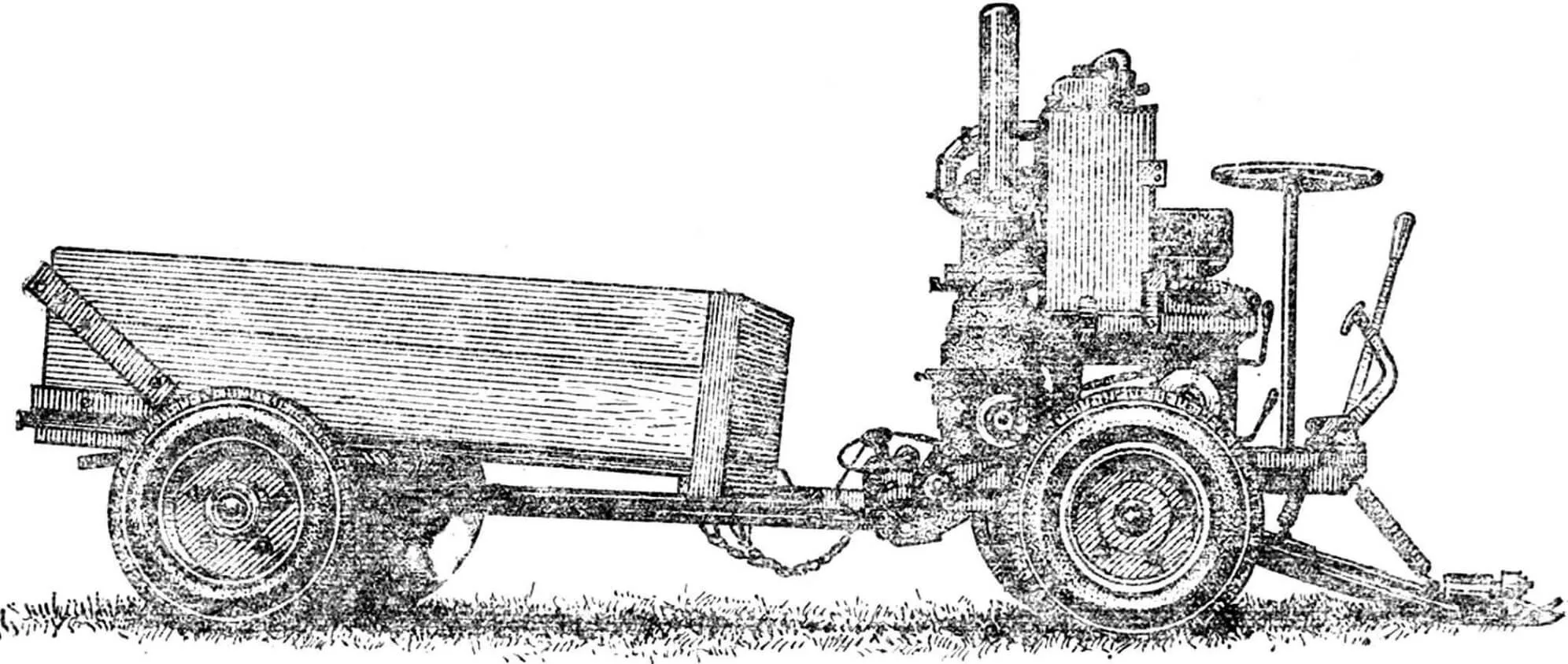 Міні-тягач з косаркою: саморобна конструкція Саварбаєва