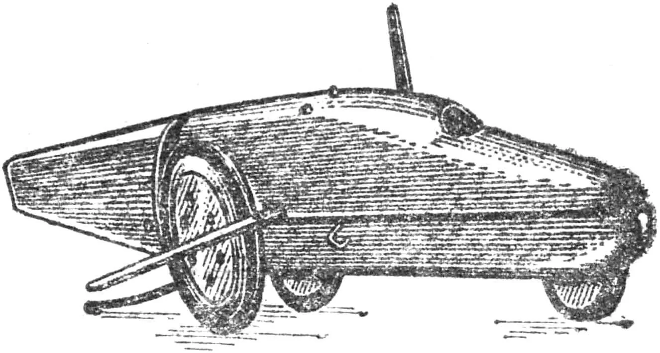 Кордова гоночна автомодель 2,5 см³: конструкція В. Попова