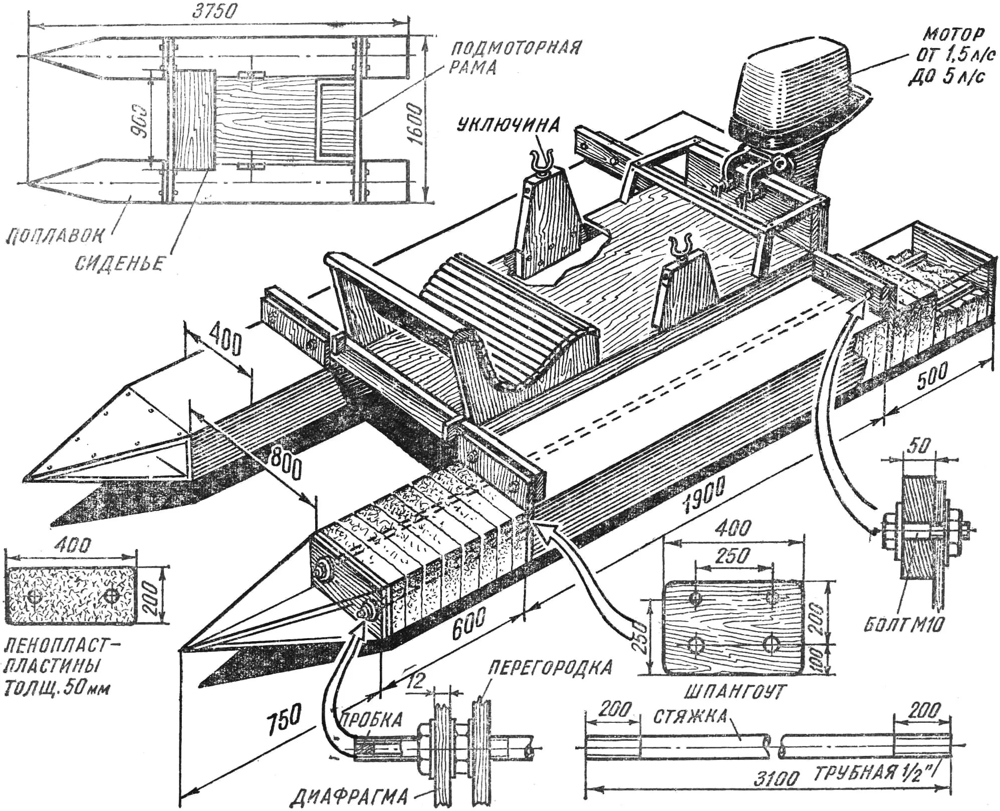 Катамаран з пінопласту: конструкція та виготовлення