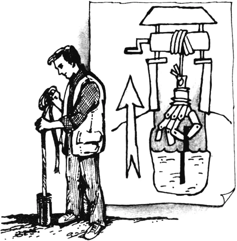 Саморобний пристрій для витягування предметів зі свердловини