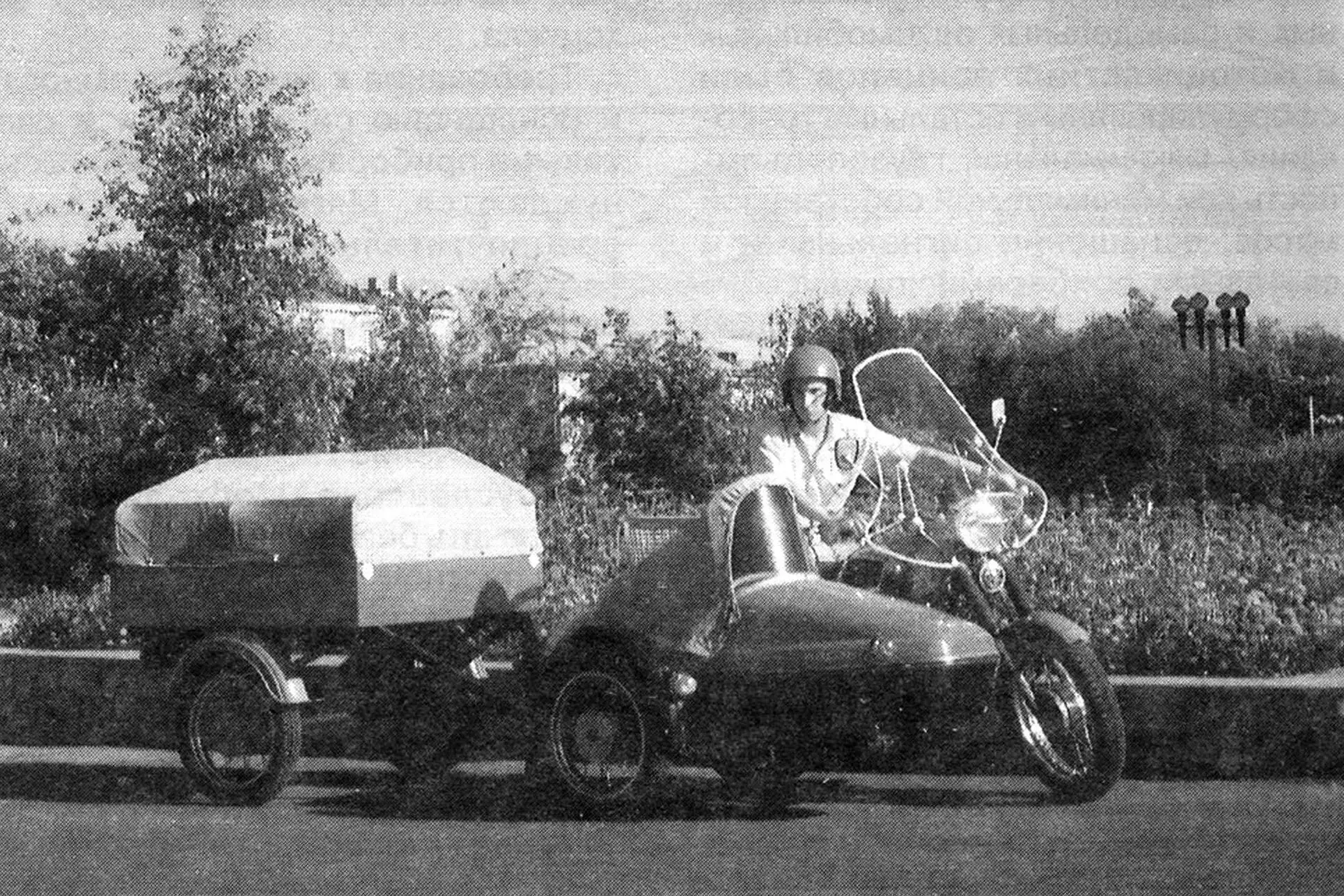 Вантажний прицеп для мотоцикла Ява з коляскою: конструкція