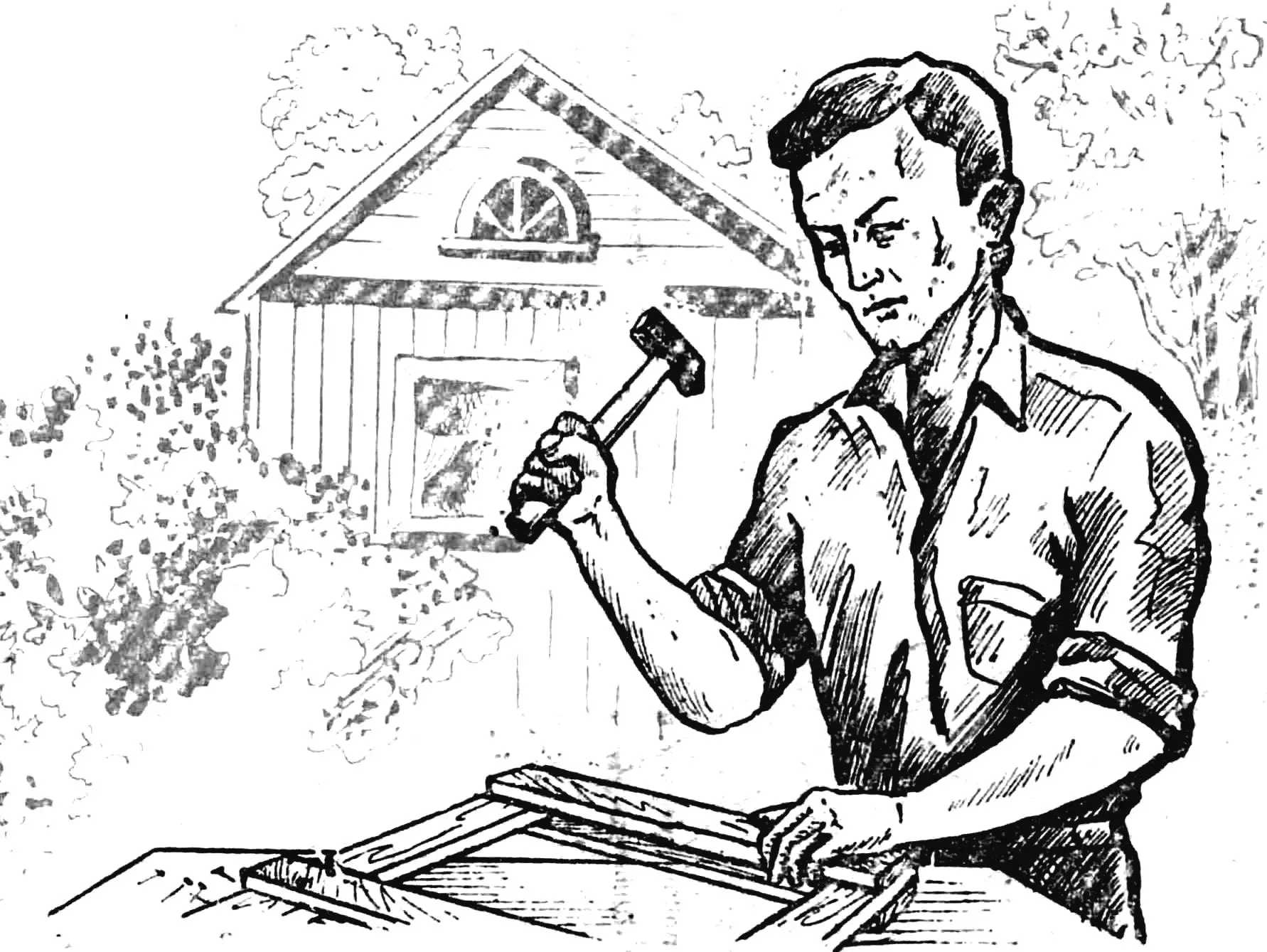 Гарнітур «Дощечка» для дачі: стілець, диван-ліжко