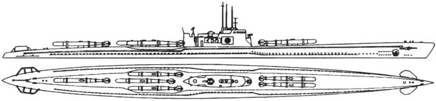 Большая флотская подводная лодка «I-58» (тин «KD3а») (Япония, 1927 г.)
