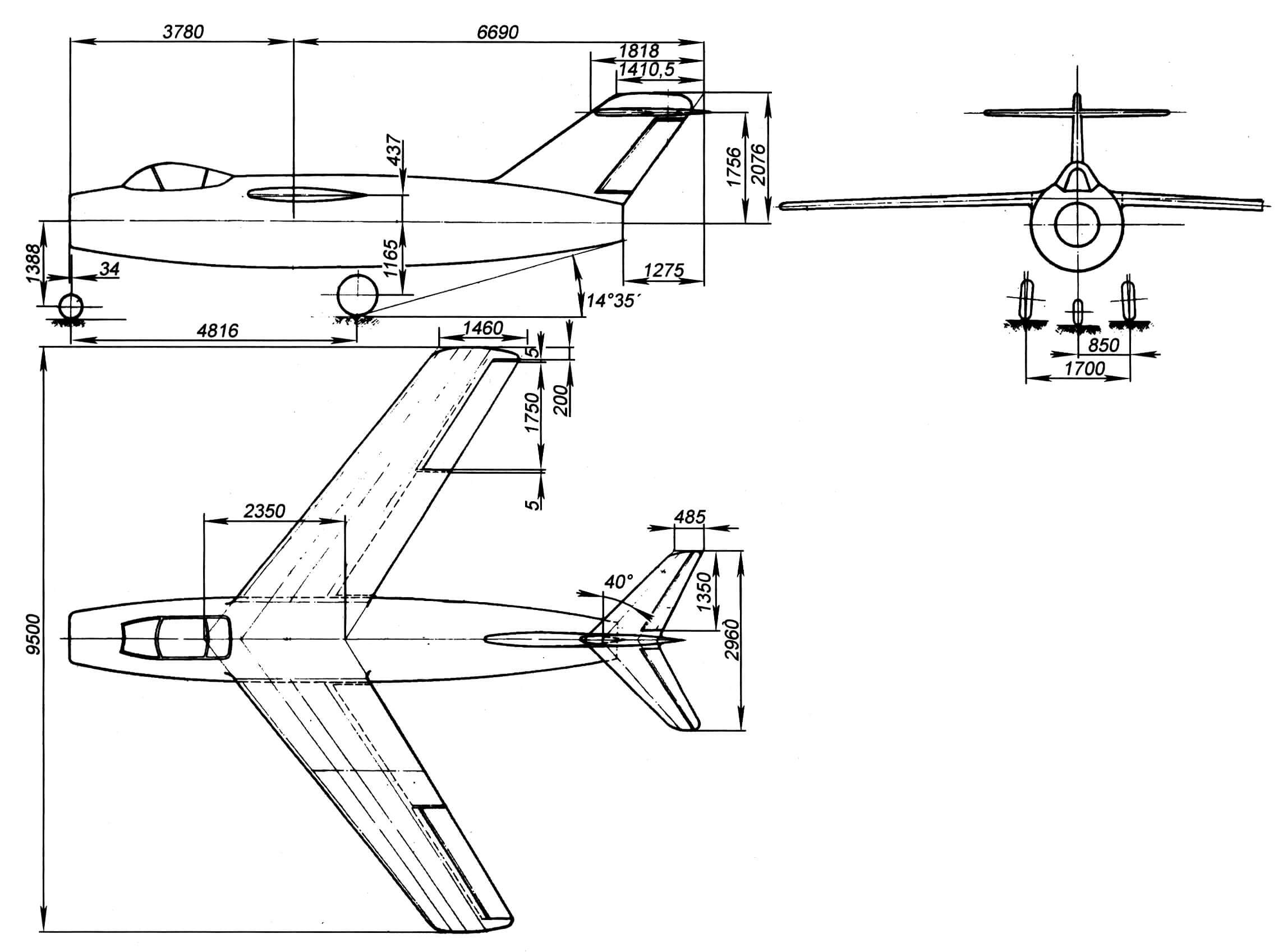 Теоретическая схема самолета «174»