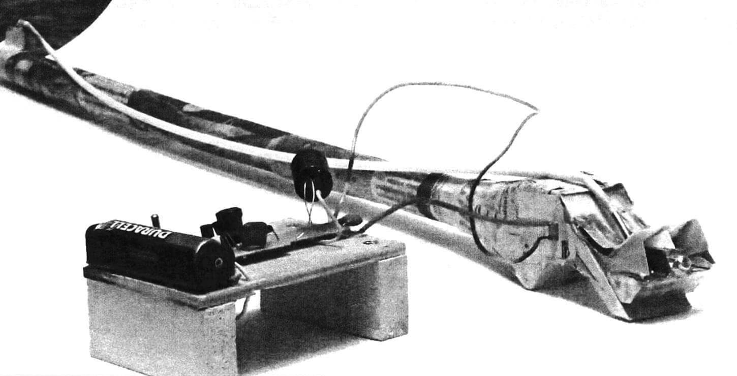 Внешний вид экспериментальной версии самодельного реактивного двигателя из бумаги