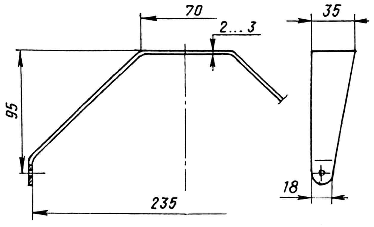 Передняя стойка шасси дельталета (дюралюминий s2 — 3).