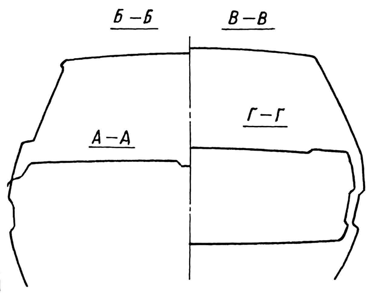 Общий вид автомобиля FIAT Х1/9: 1 — спойлер; 2 — крыша съемная; 3 — колесо запасное; 4 — решетка радиатора; 5 — фара убирающаяся; 6 — панели номерных знаков; 7 — блок задних фонарей; 8 — крышка заднего багажника; 9 — эмблемы фирмы; 10 — надпись «X1/9»; 11 — решетки вентиляционные; 12 — крышка переднего багажника.