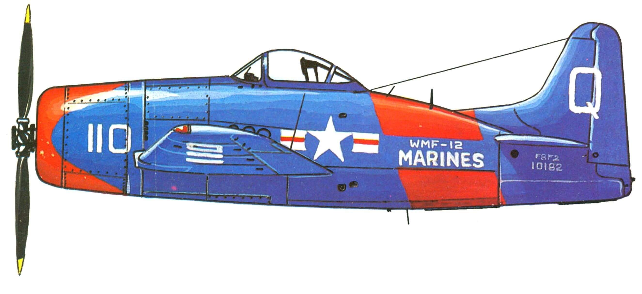 F8F-2 12-й истребительной эскадрильи морской пехоты США.