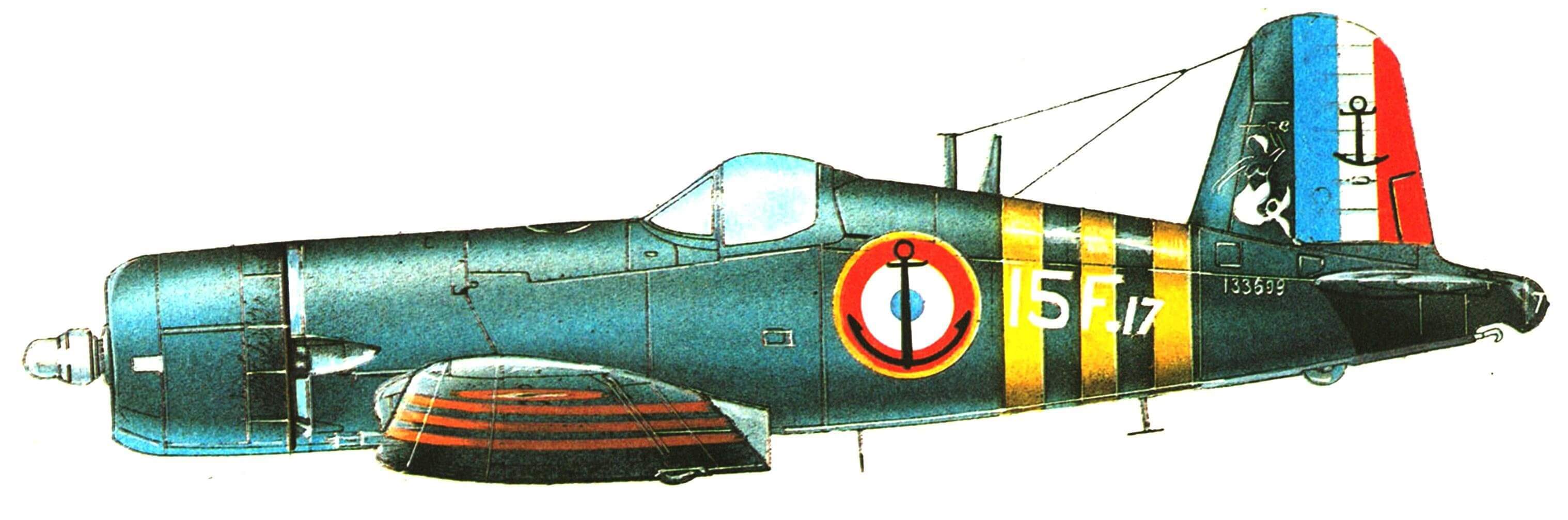 F4U-7. Флотилия 15F, авиация ВМС Франции. Суэц, 1956 год.