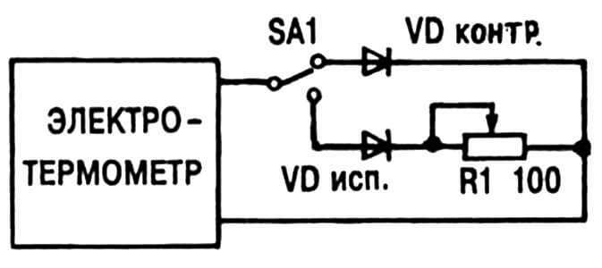 Схема отбора диодов для термодатчика.