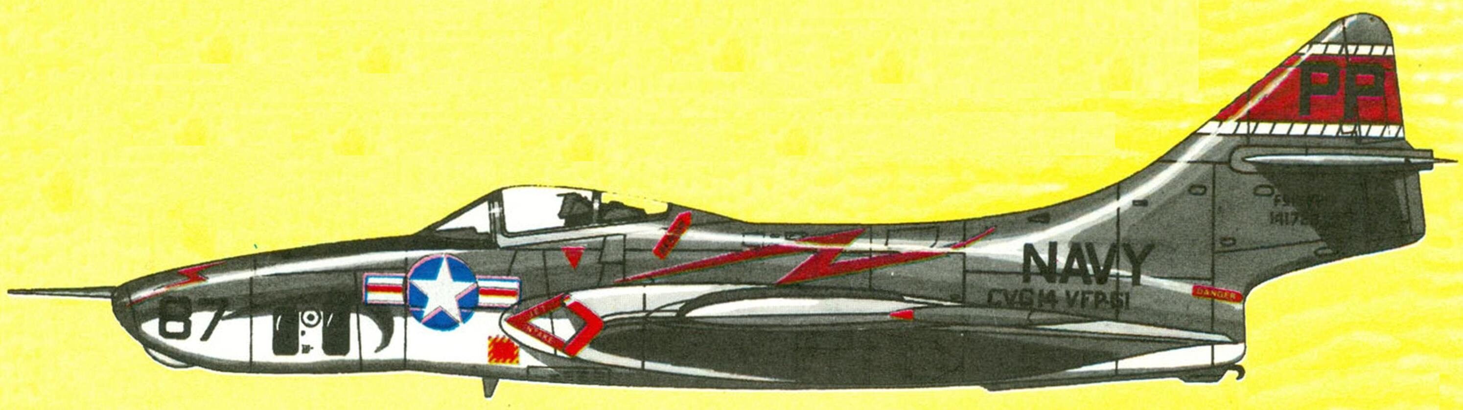 Разведчик RF-9J эскадрильи VFP-61, авианосец Hornet, 1957 г