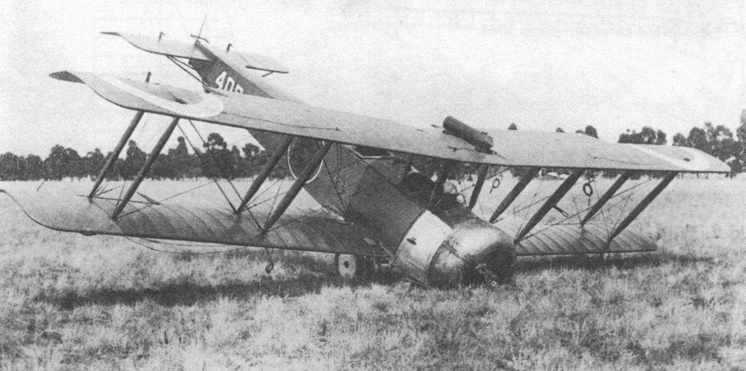 Авария Авро 504К в летной школе, март 1925 года