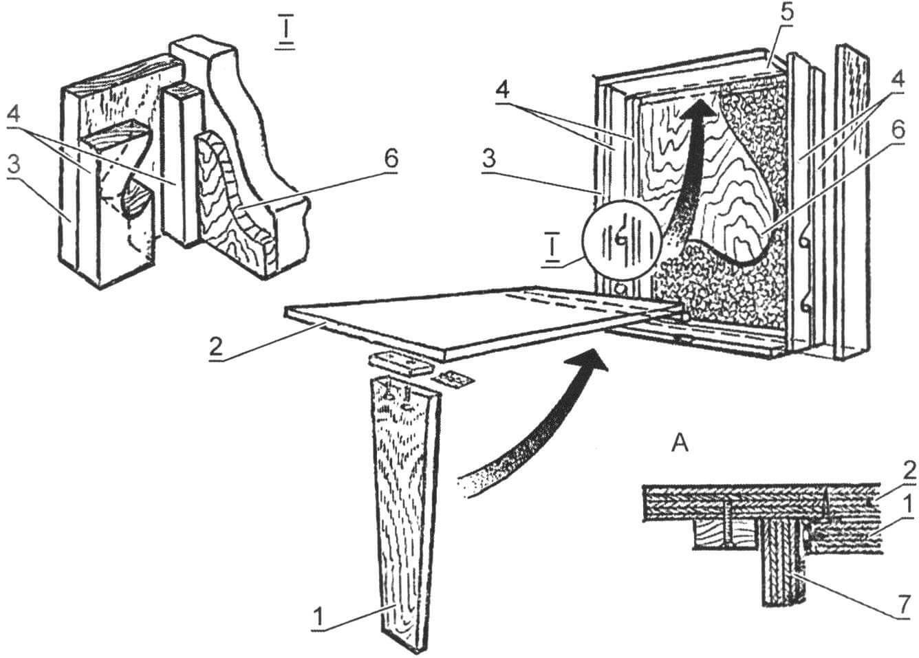 Конструкция складного стола