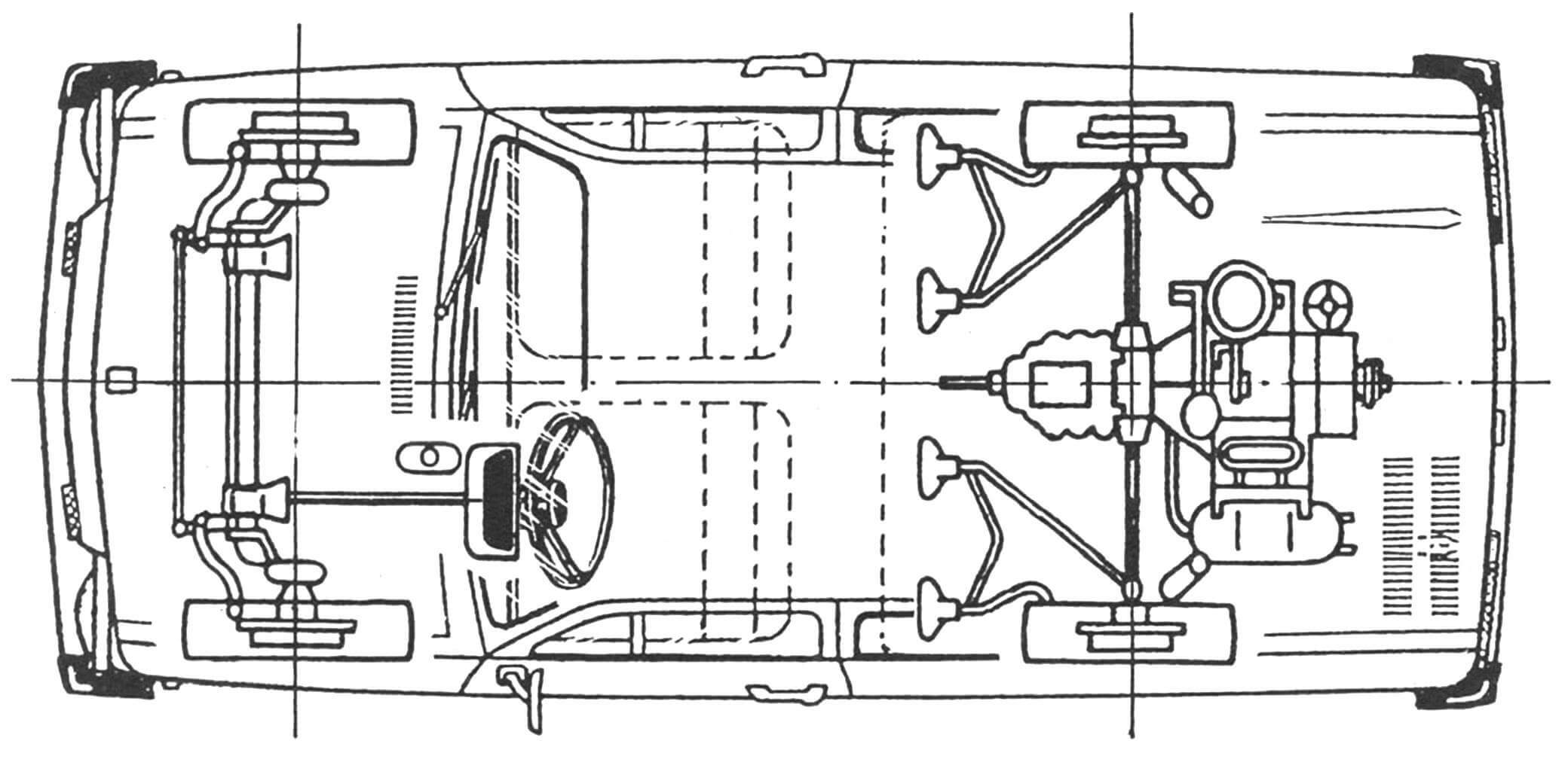 Схема ходовой части автомобиля ЗАЗ-968М