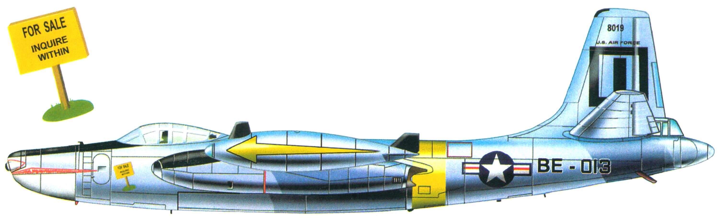 RB-45C-1 из 91-й стратегической разведывательной эскадрильи. Базировался на авиабазе Йокота Война в Корее, 1953 г.