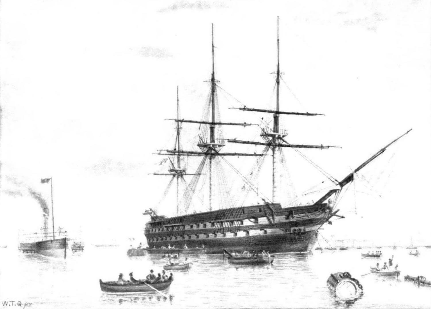 Британский 91-пушечный винтовой линейный корабль «Агамемнон», построенный в качестве «противовеса» французскому «Наполеону»