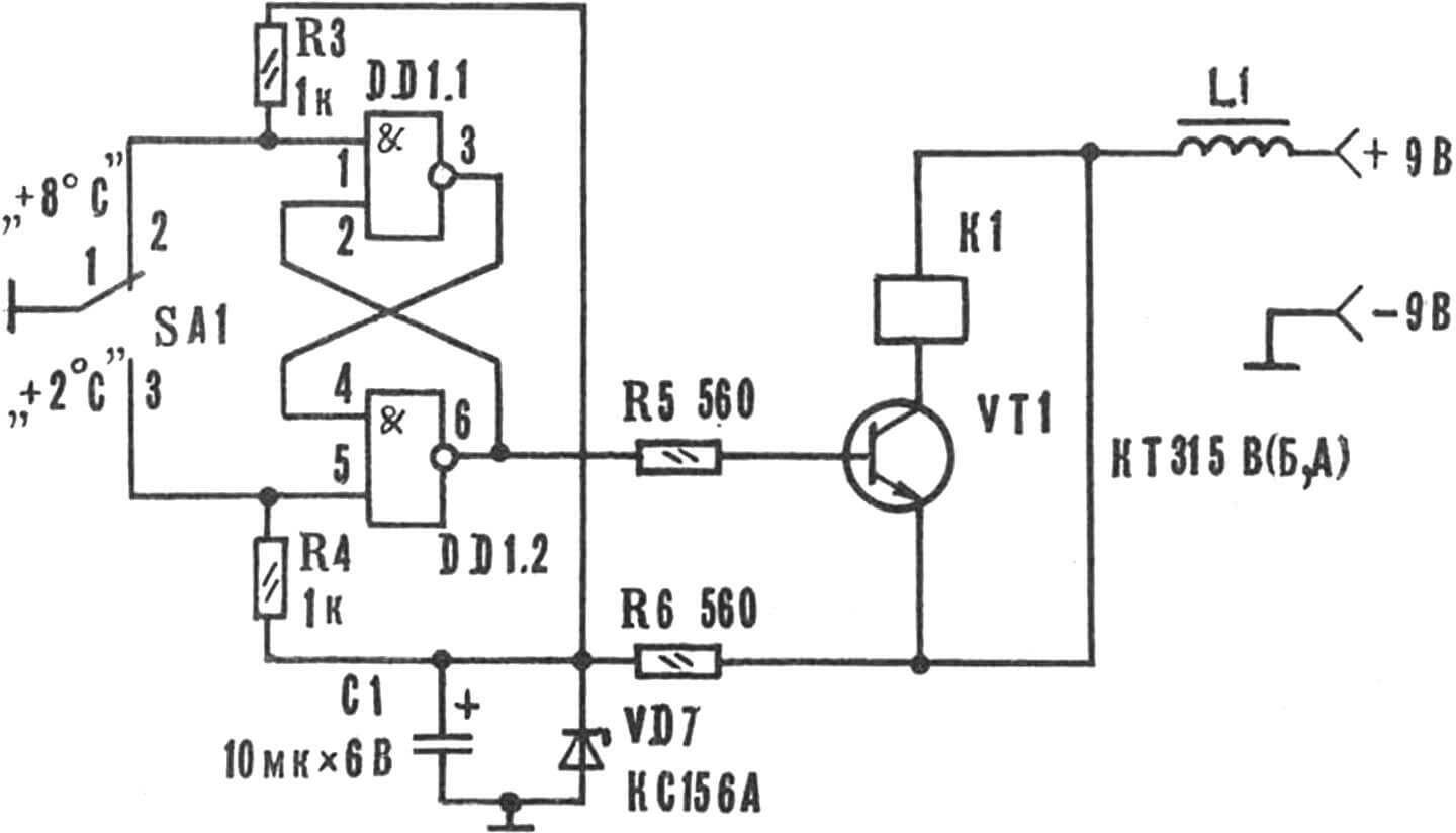 Рис. 2. Принципиальная схема электронного выключателя.