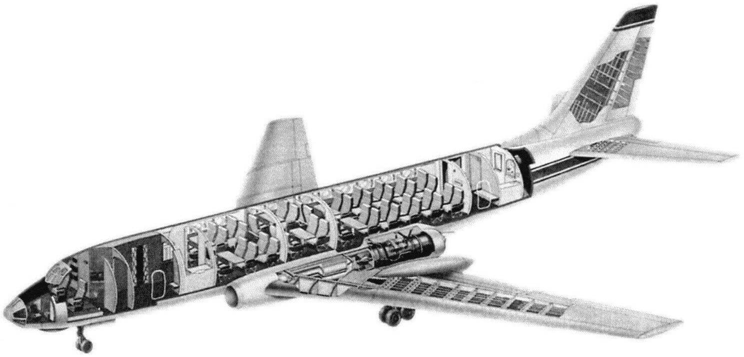 Компоновочная схема Ту-124