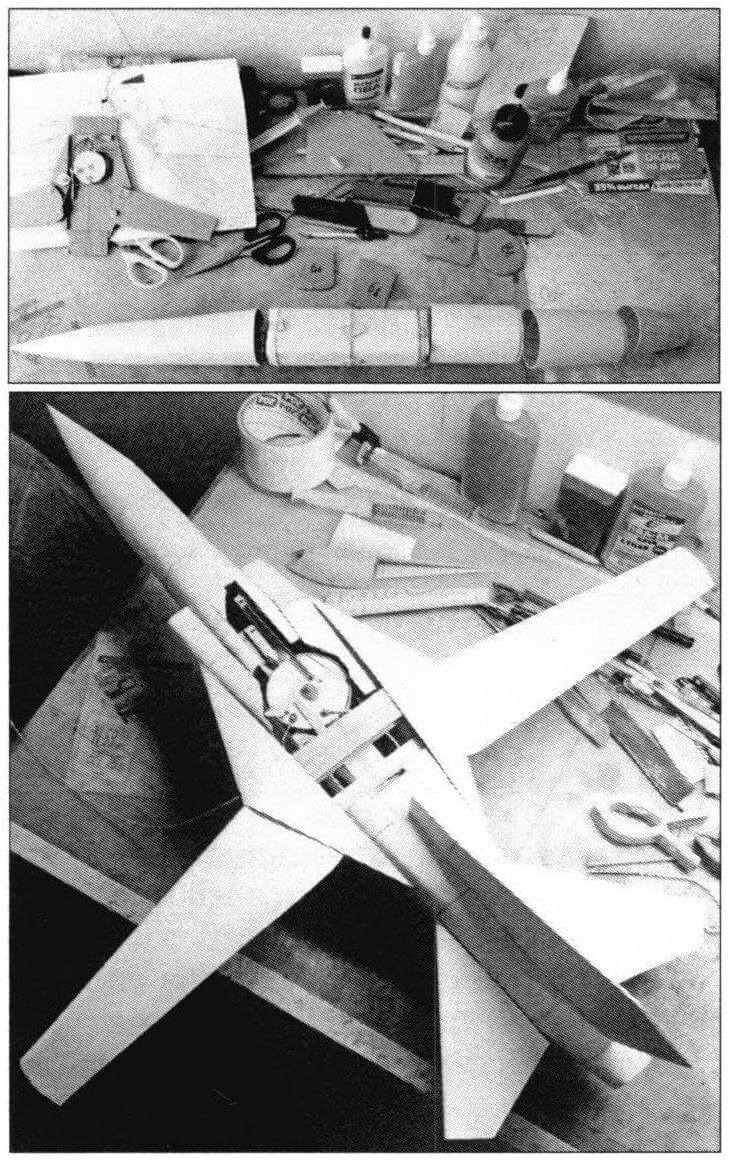 Модель самолета МиГ-23 в процессе постройки