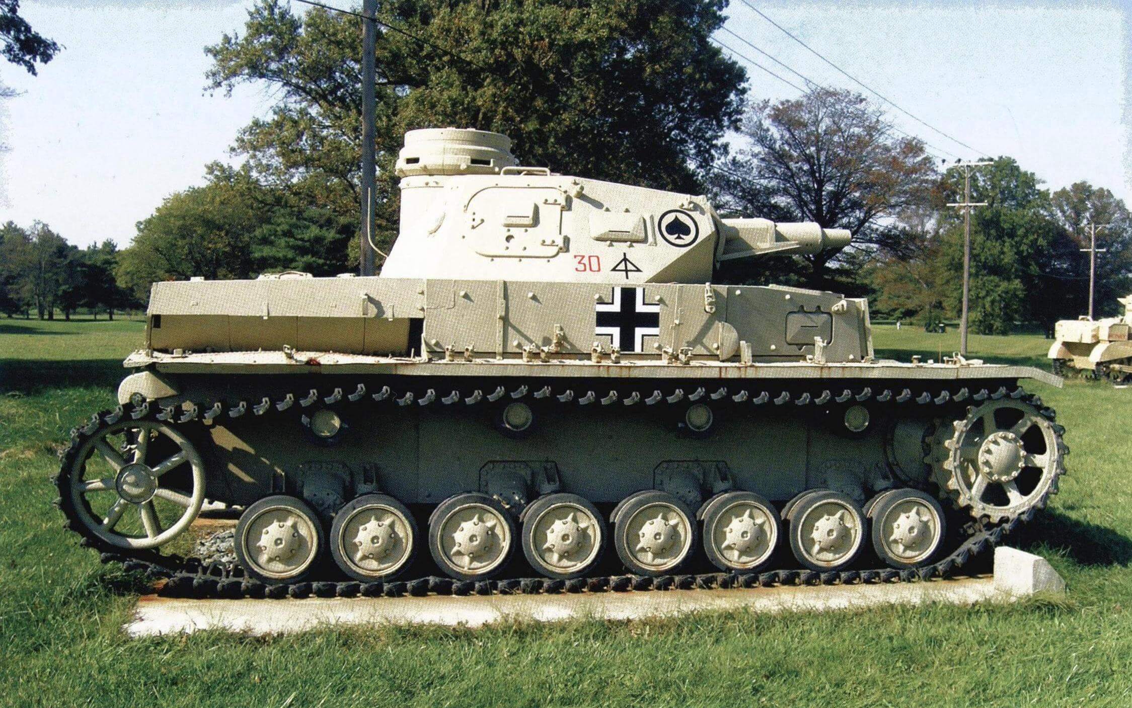 Panzer IV Ausf.D в экспозиции Aberdeen U.S. Army Ordnance Museum. Машина прошла частичную модернизацию в ходе войскового ремонта, в частности, направляющее колесо заимствовано у Ausf.F