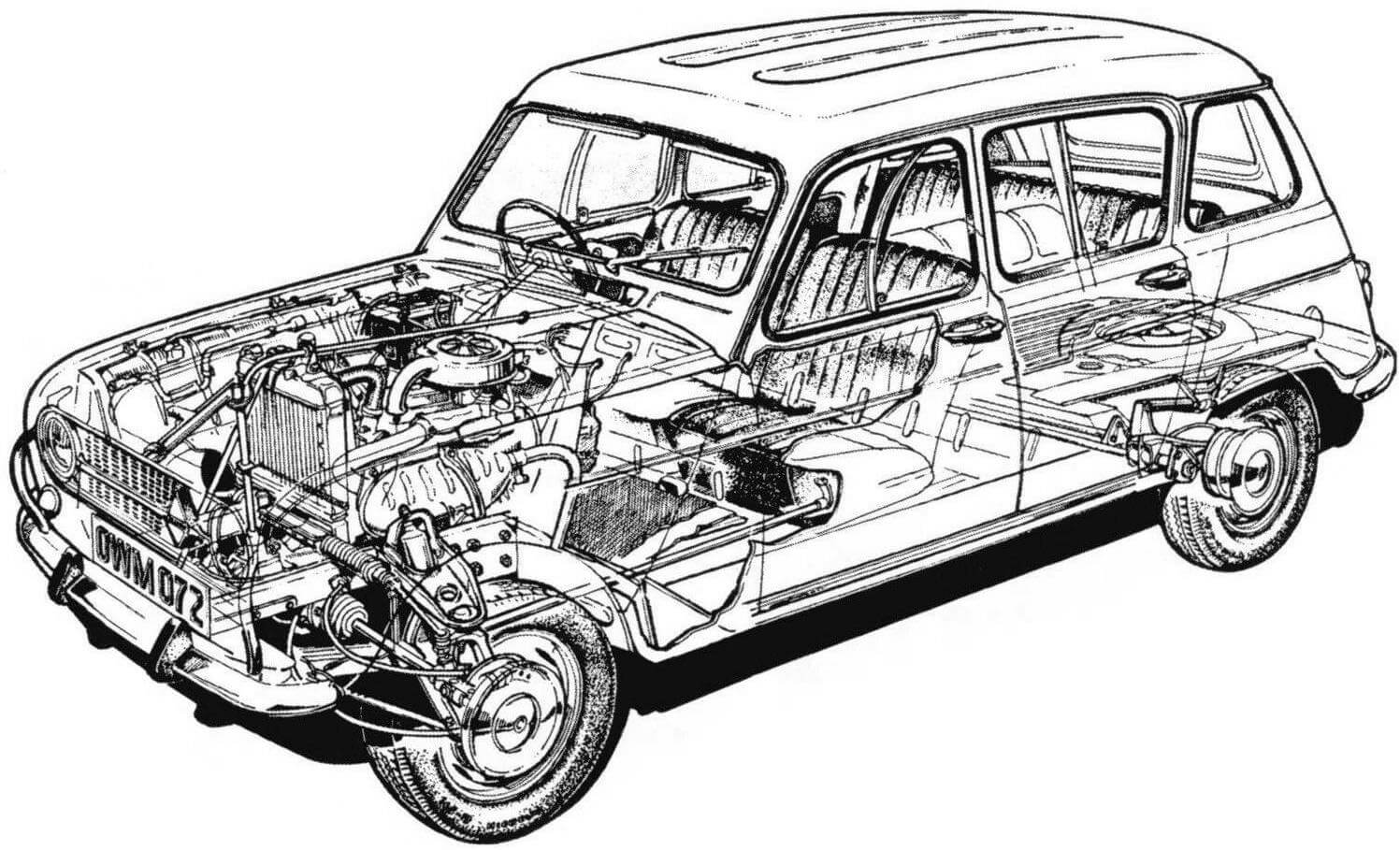 Компоновочная схема Renault 4L