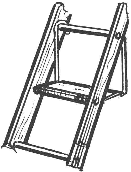 Варианты использования телескопической лестницы для работ на лестничных маршах дома.