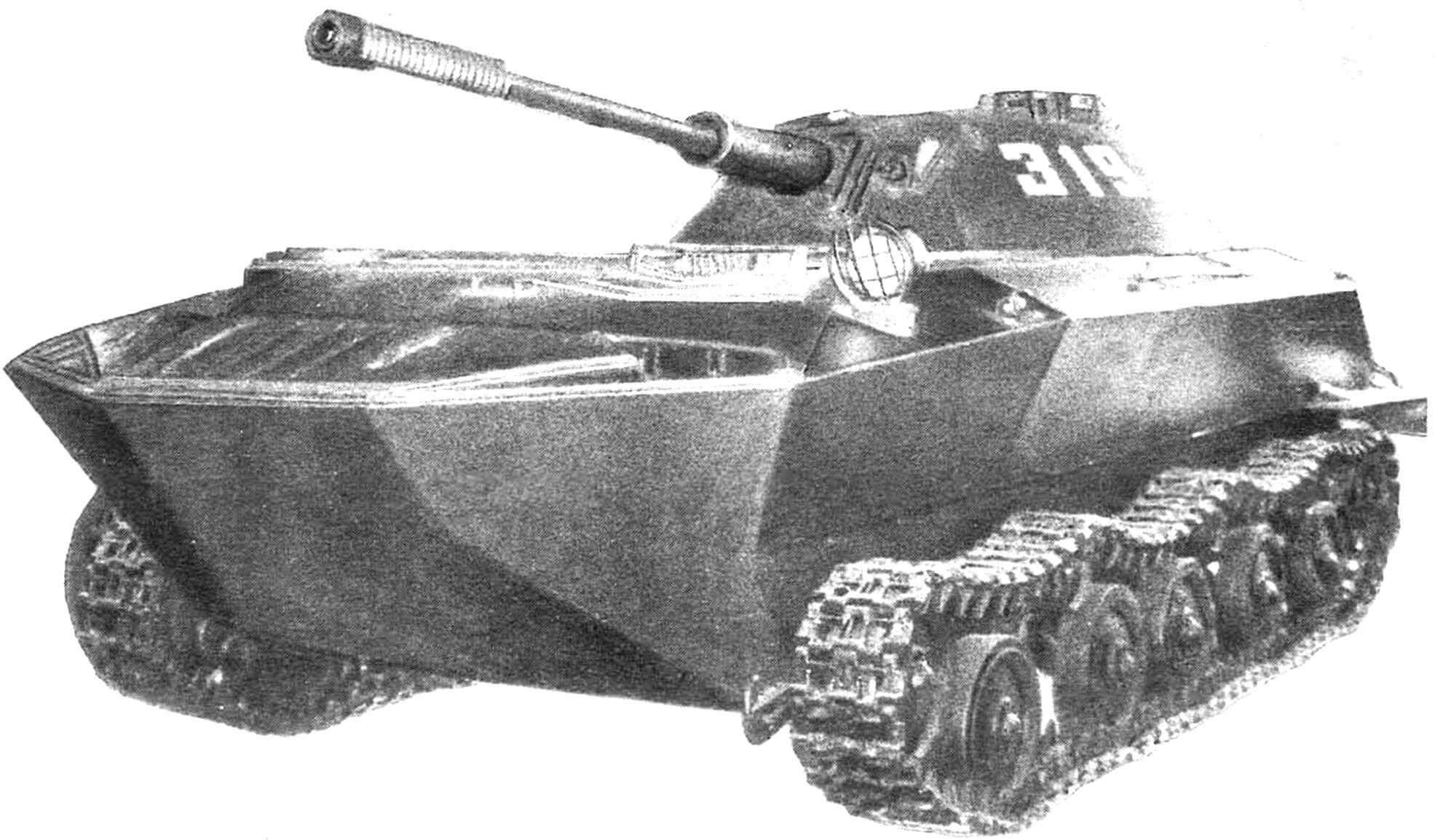 Плавающий танк К-90. Опытный образец. Создан в 1950 году. В конкурсной борьбе проиграл ПТ-76