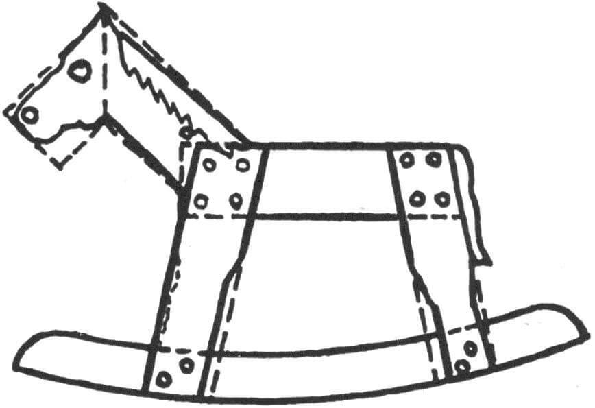 Схема примерной доработки брусков в сборе для придания фигуре формы коня