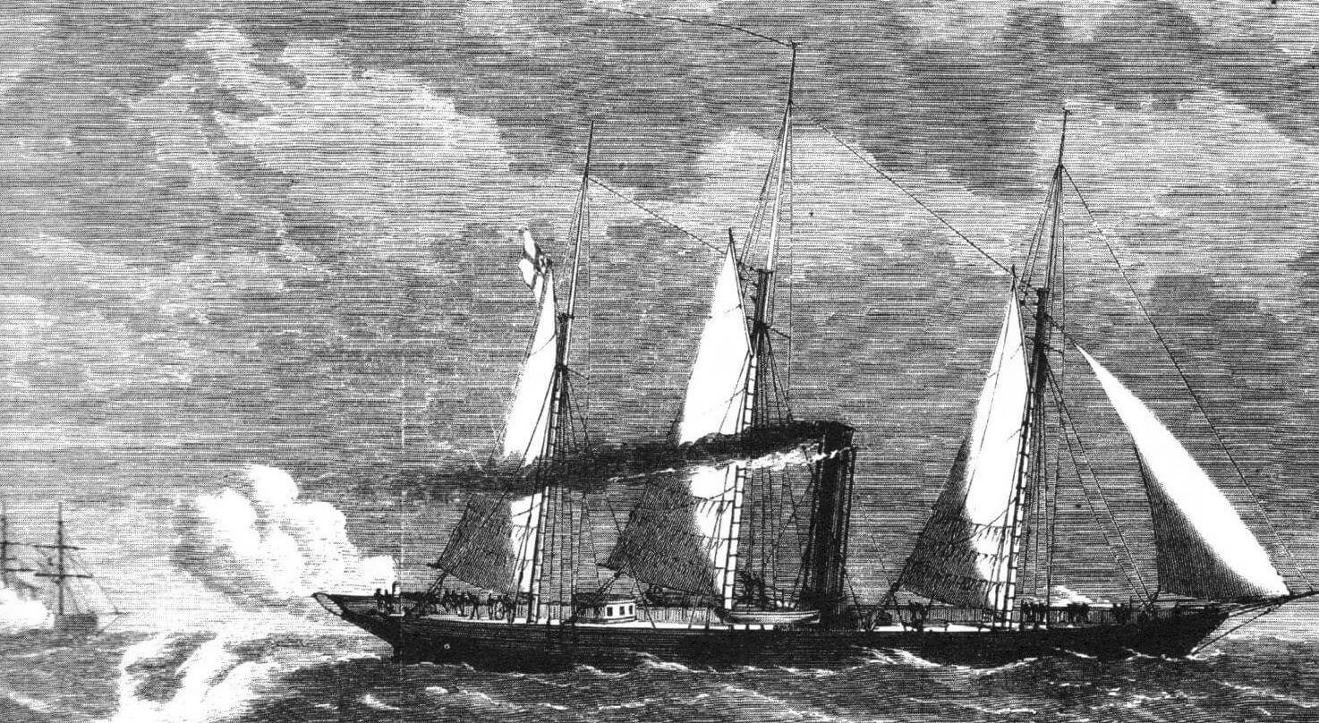 «Грилле» в бою с французскими кораблями у Хиддензее, 17 августа 1870 года