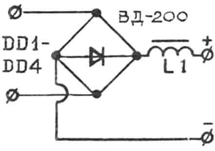 Принципиальная электрическая схема выпрямителя для сварки постоянным током.