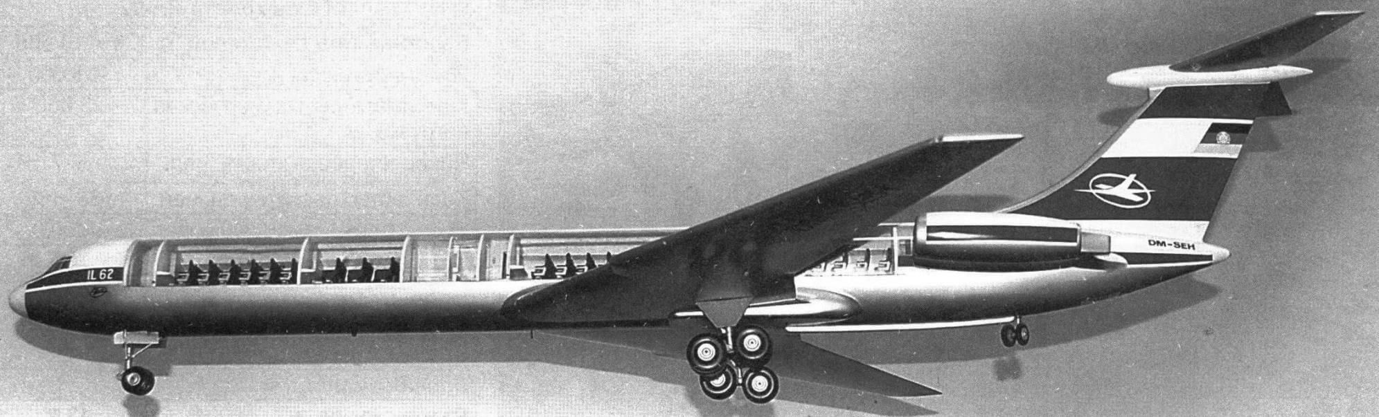 Модель самолета Ил-62 авиакомпании Interflug в Техническом музее Дрездена