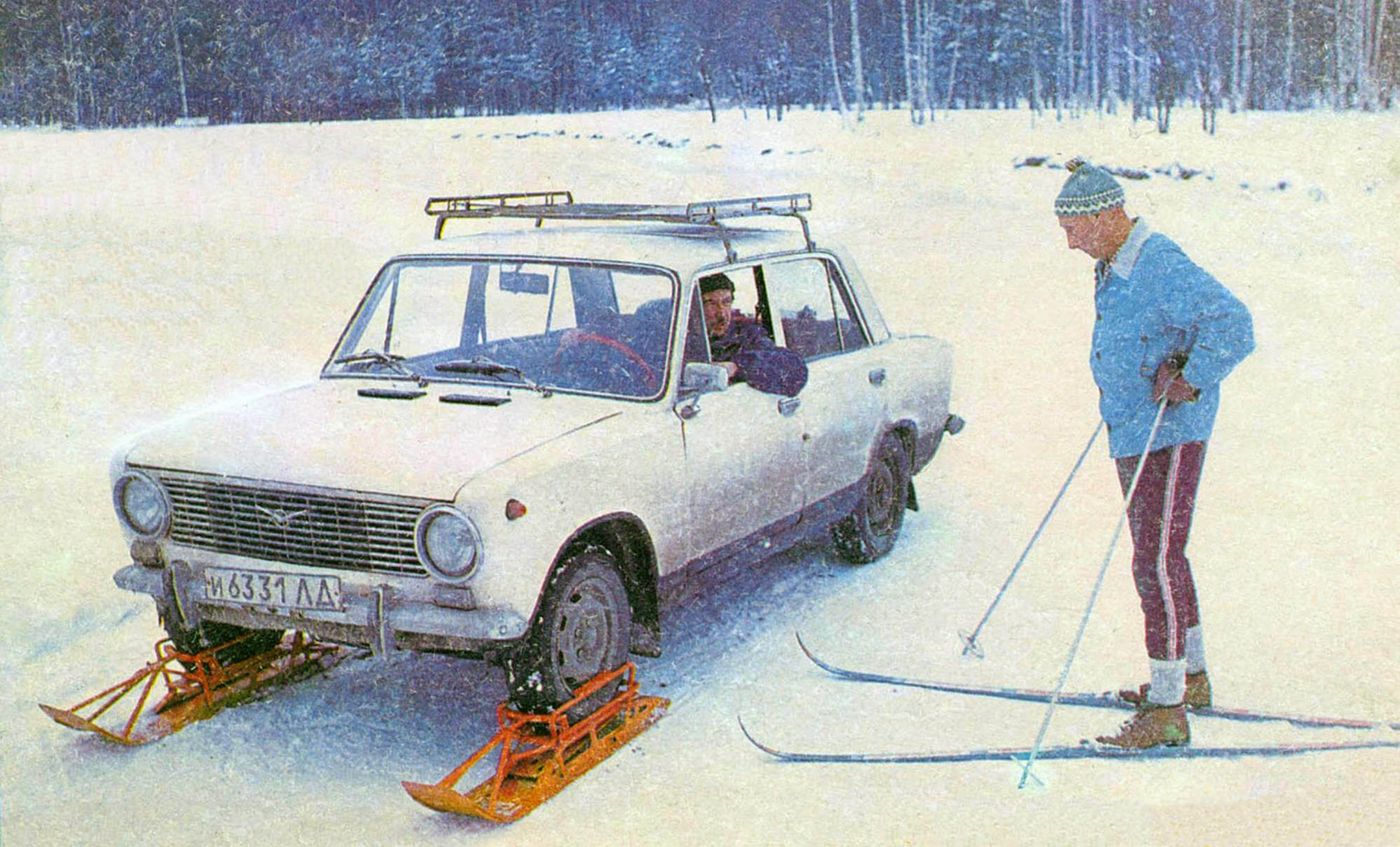 Автомобиль на лыжах