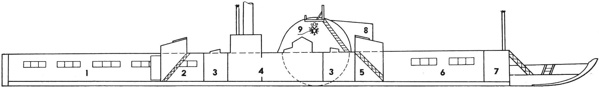 Рис. 2. Компоновочная схема корабля