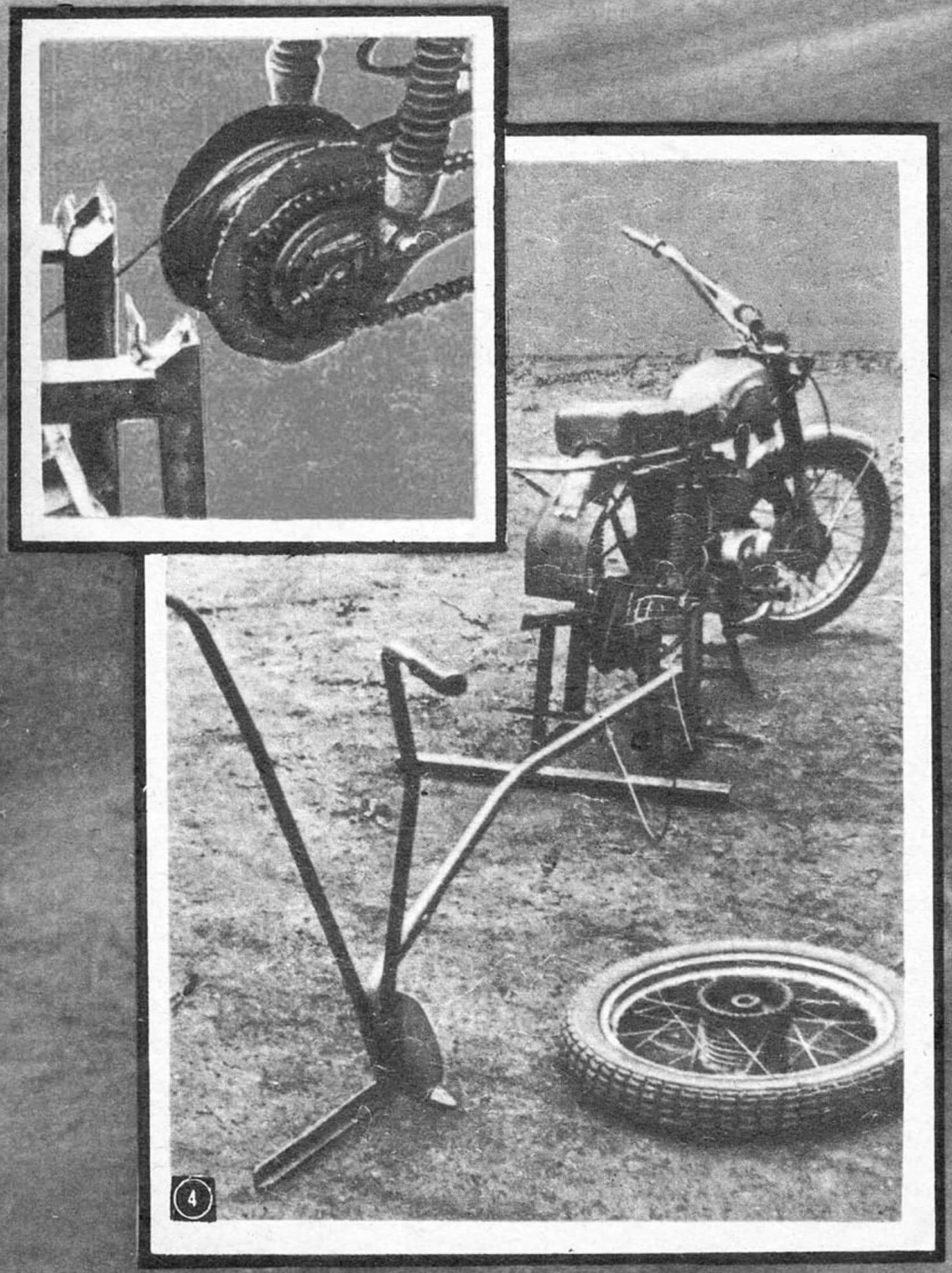 Лебедка для буксировки плуга из мотоцикла