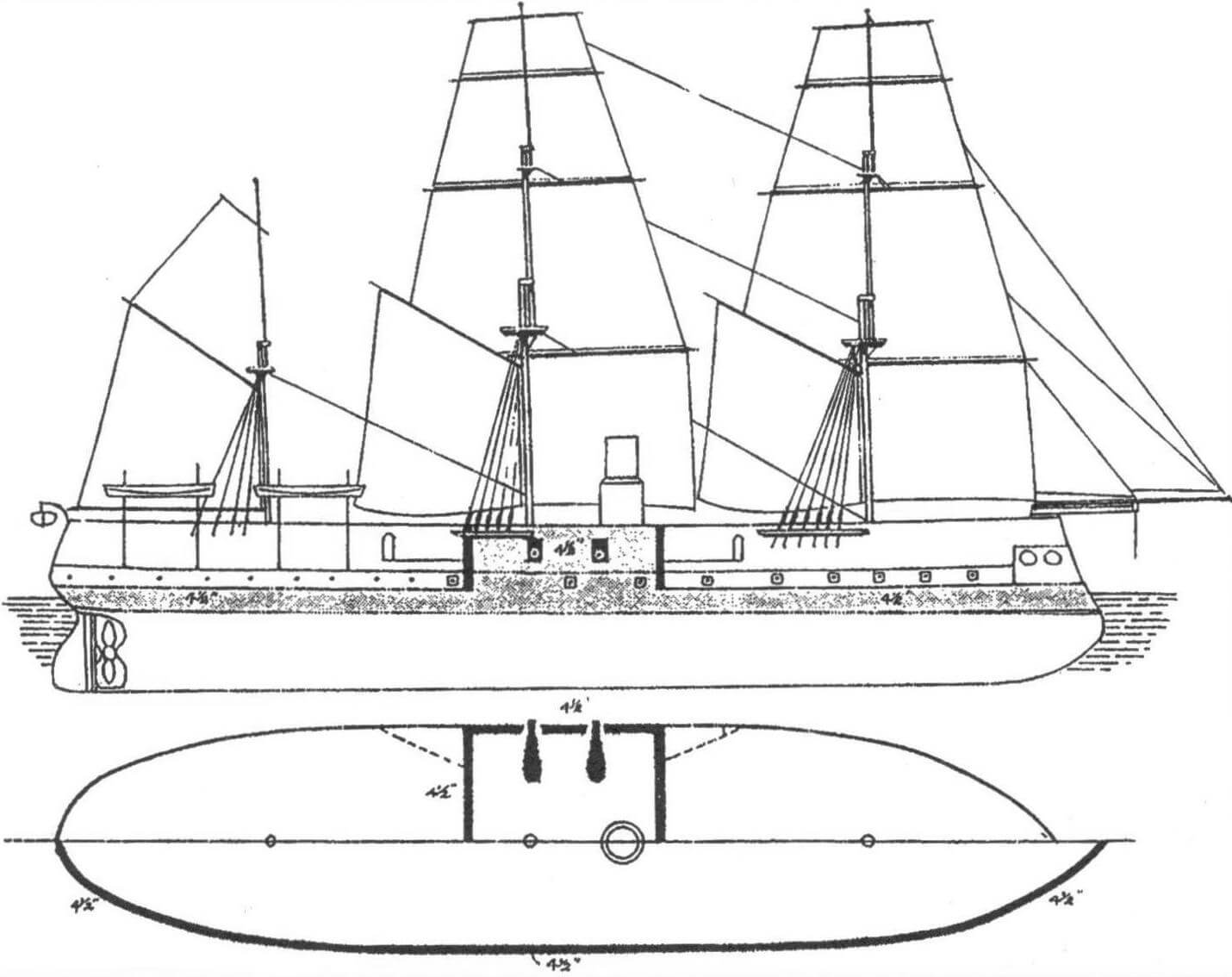 Броненосный шлюп «Enterprise», Великобритания, 1864 г.