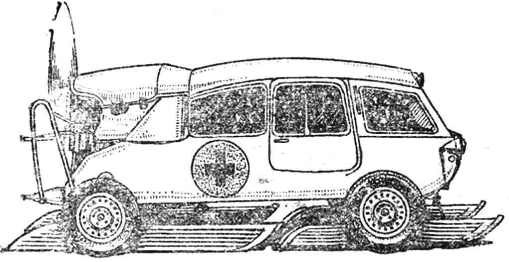 Рис. 4. Аэромобиль-сани-катер (Германия, 1943 г.).