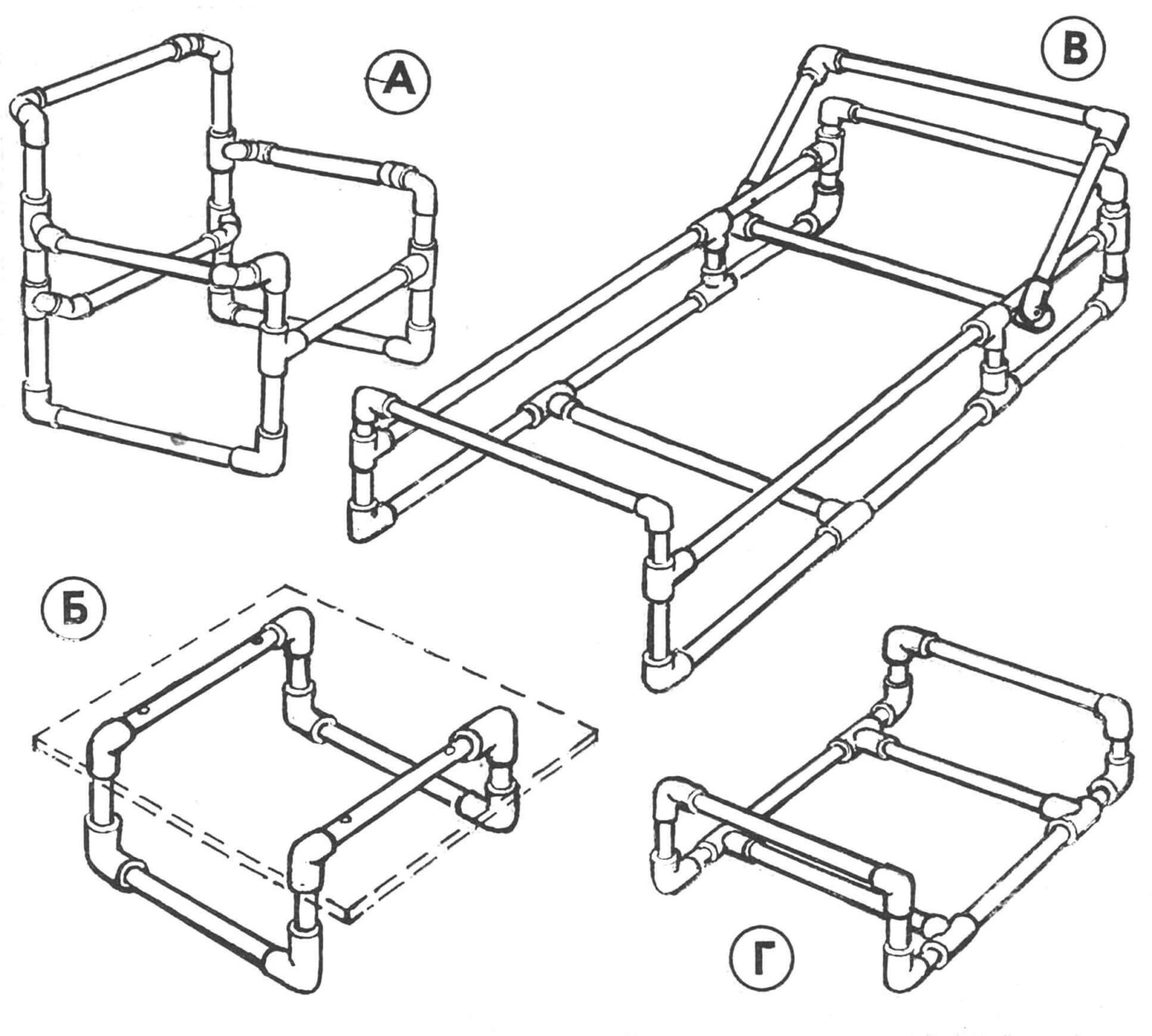 Шезлонг из труб пвх своими руками чертежи