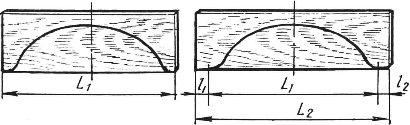 Рис. 7. Перенесение размеров скошенного проема для расчета арки.