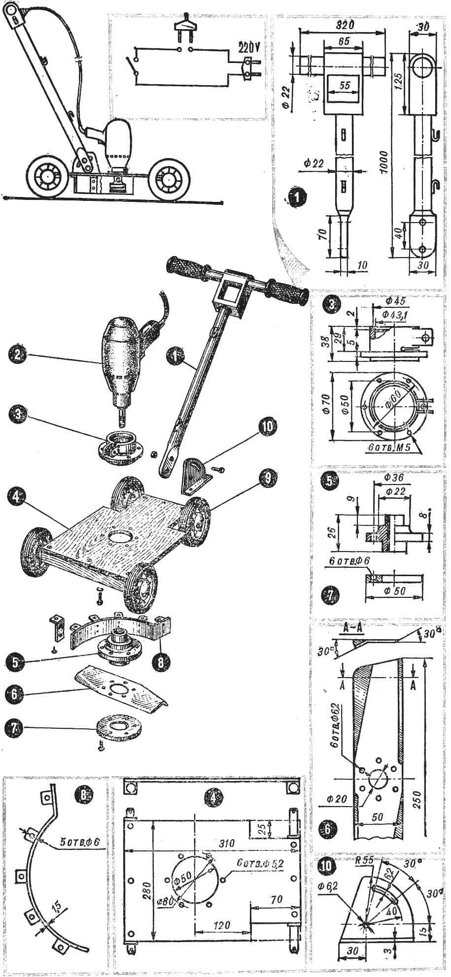 Роторная косилка и ее электросхема. Устройство роторной косилки и ее основные детали