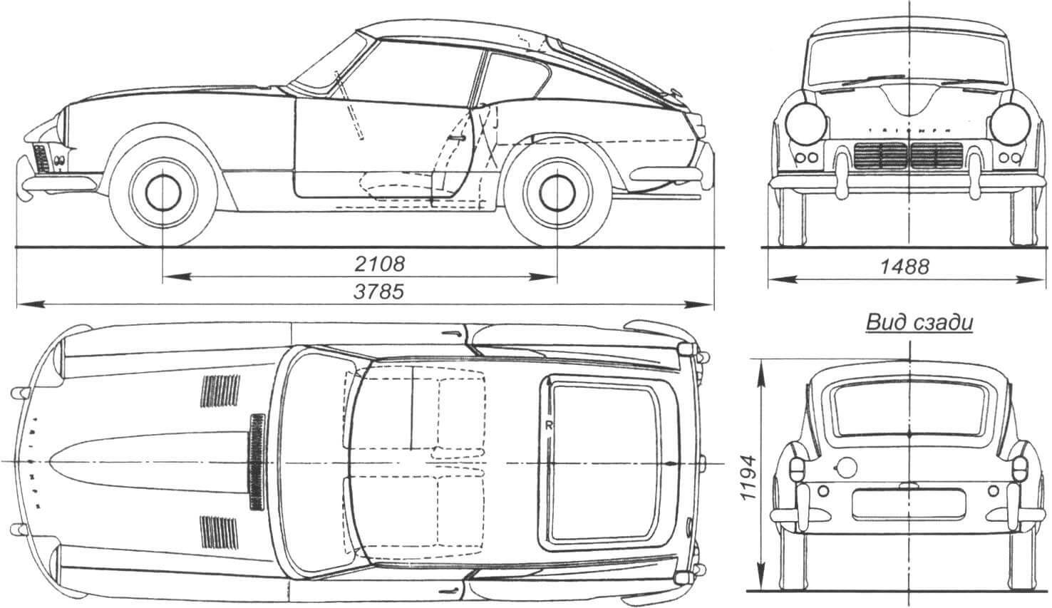 Габаритный чертеж Triumph GT6 MkI
