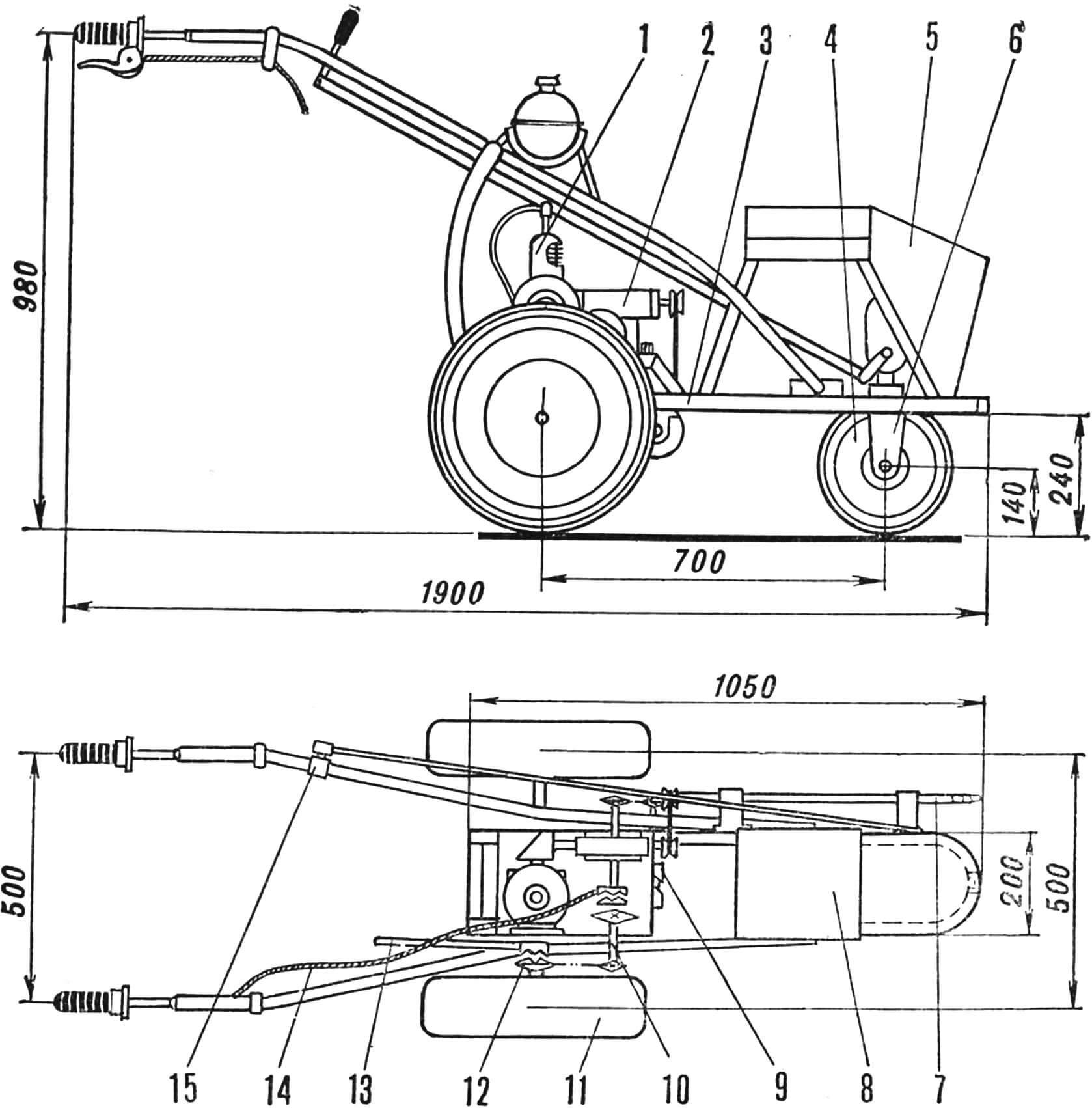 Fig. 2. Layout of 'CINDERELLA' in the three-wheeled version