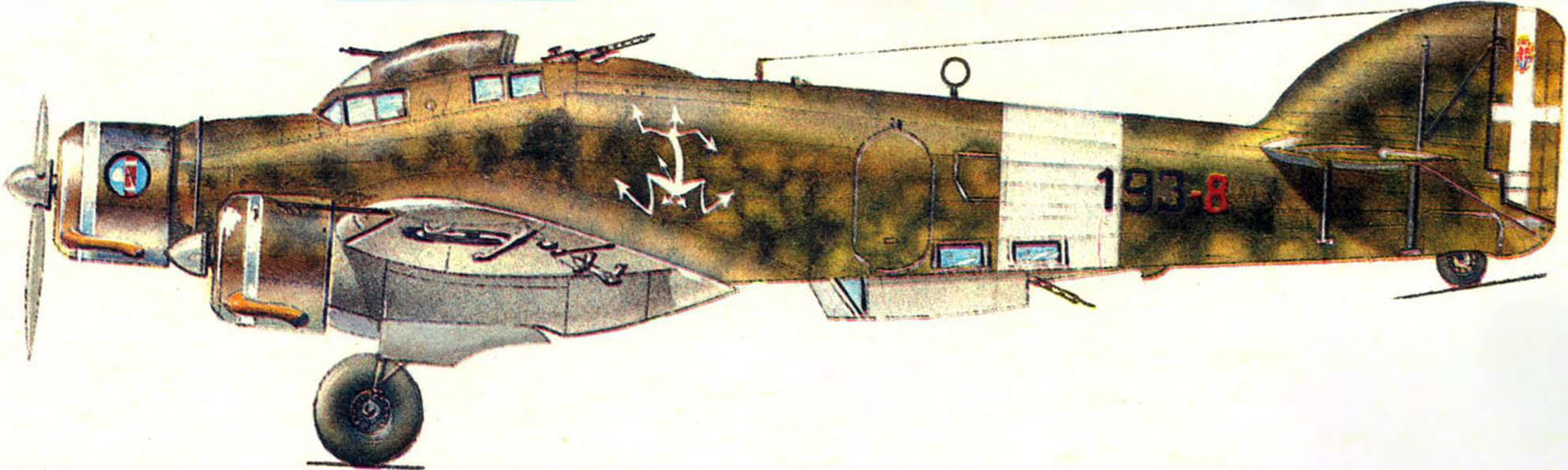 Итальянский бомбардировщик SM.79 (окраска самолета ВВС Италии, 1942 г.)
