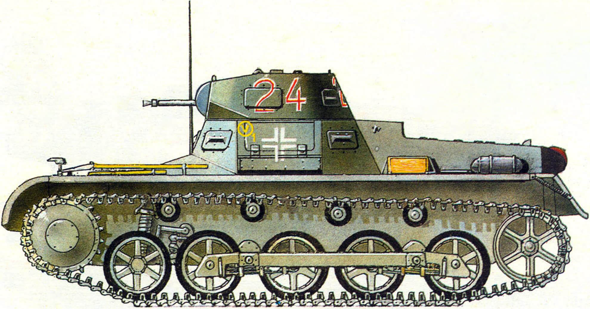 Pz.Kpfw.I Ausf.В. 1-я рота 40-го батальона специального назначения (Pz.Abt.z.b.V.40), Копенгаген, Дания, апрель 1940 г.