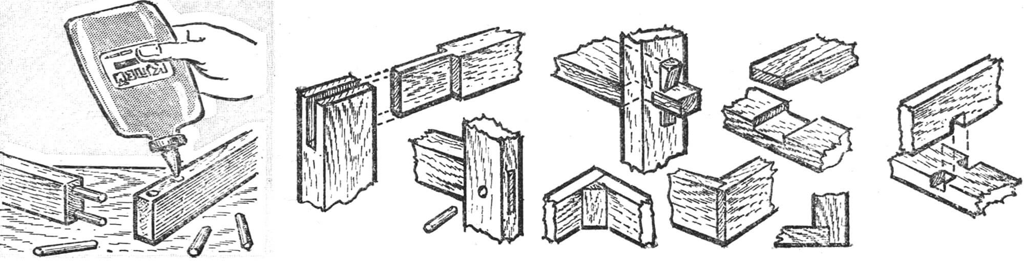 Варианты шиповых соединении деревянных деталей мебельных конструкций.