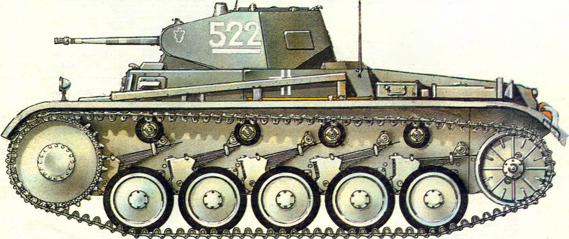 Pz.Kpfw.II Ausf.C.5-я рота 2-го танкового полка 1-й танковой дивизии (5/Pz.Pgt.2, 1.Panzer Divizion), Франция, 1940 г.