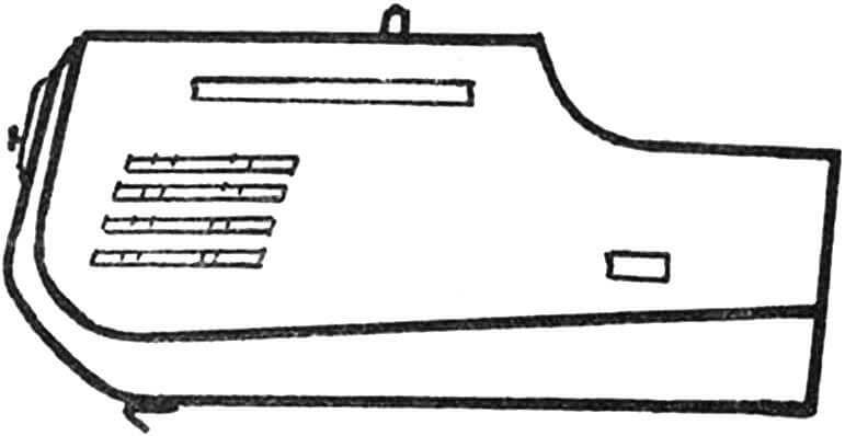Капот силового агрегата (задняя часть капота от мотороллера «Вятка — Электрон»).