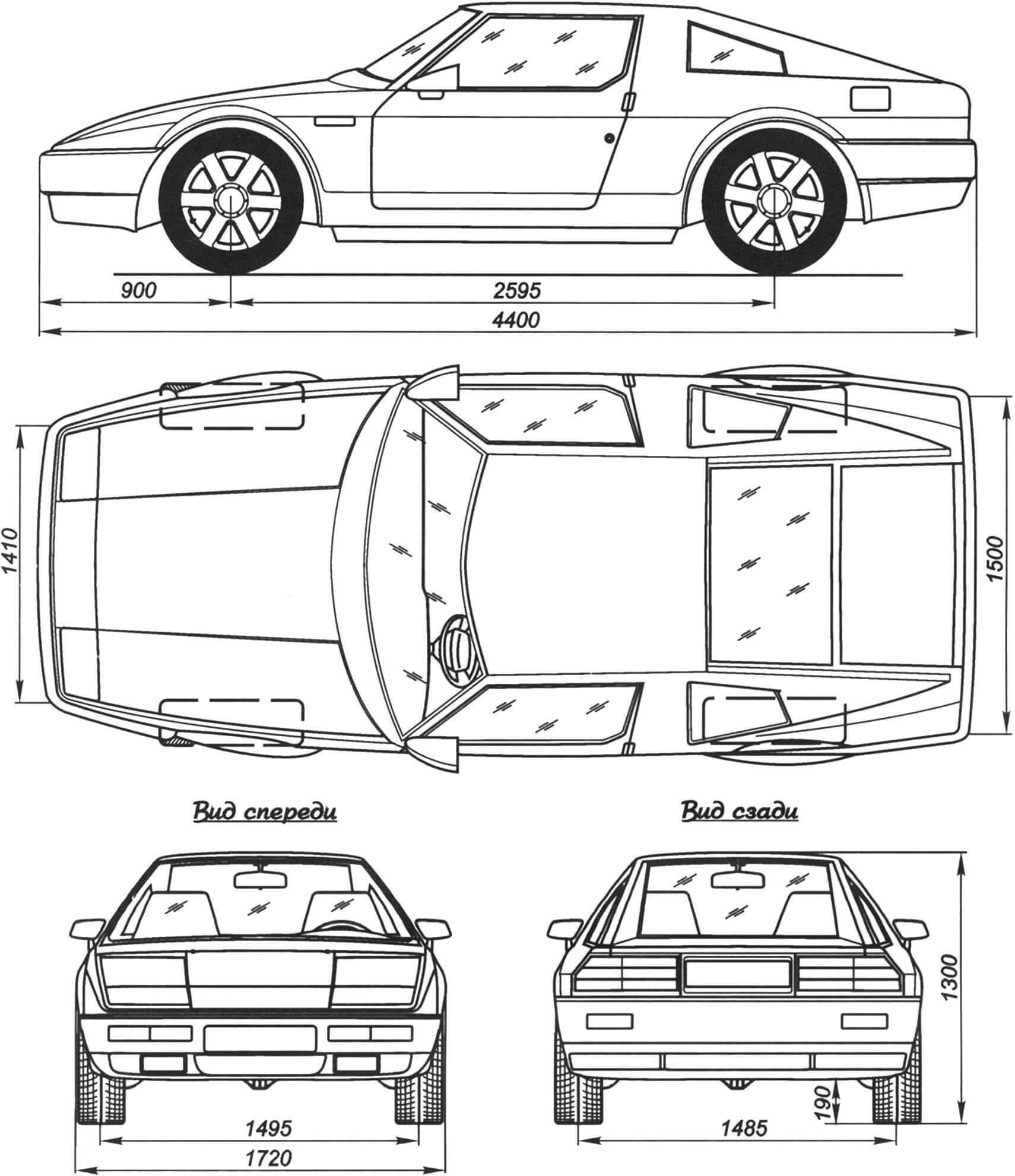 Geometric diagram of the new version of the car "Yuna"