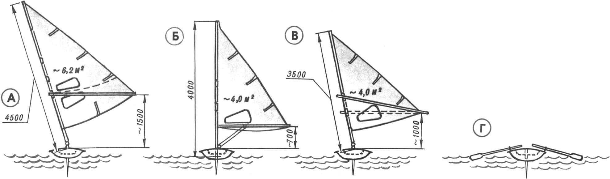 Rice. 1. Options for the Hummingbird sailboard