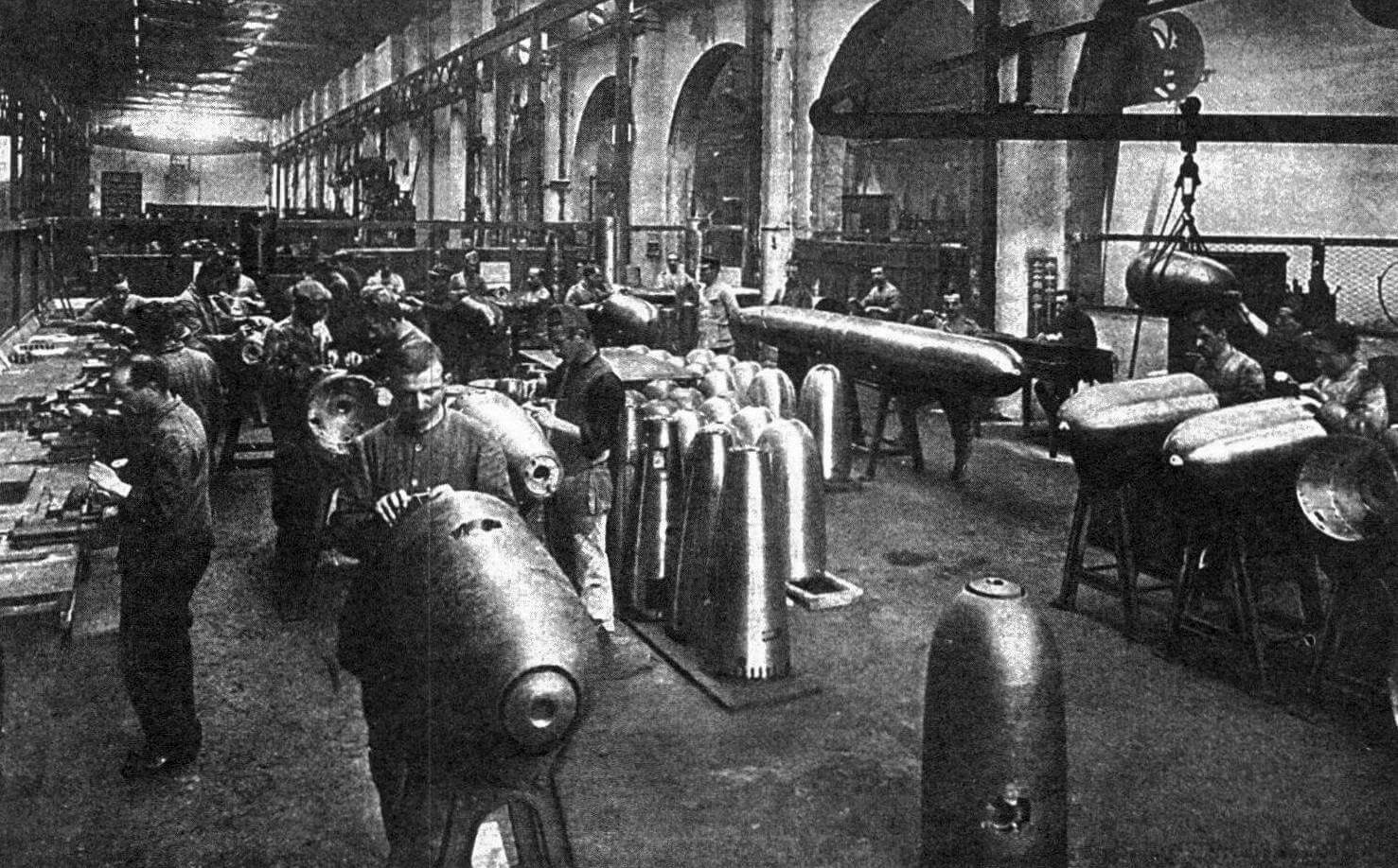 Цех по производству торпед. Италия, период Первой мировой войны
