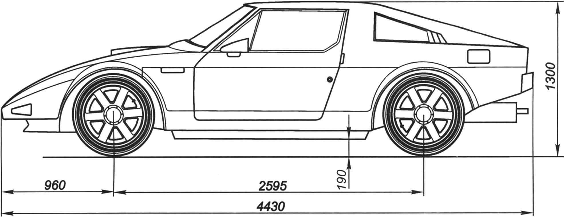 Geometric diagram of the original version of the Yuna car
